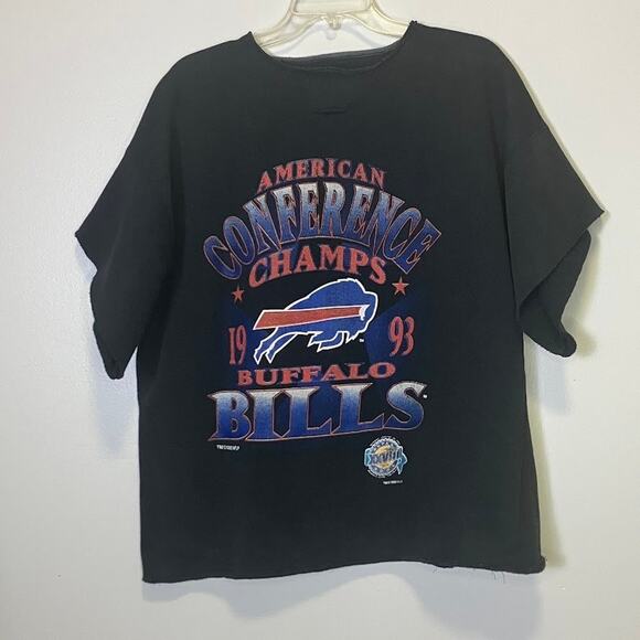 VTG 1993 Starter BUFFALO BILLS AFC Champs Cut Off Sweatshirt XL Bills Mafia - Picture 13 of 14